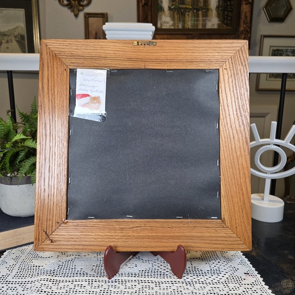 Finished Cross Stitch Cat Cardinal Art 14" Frame Needle Treasures Caught Napping - Picture 8 of 9